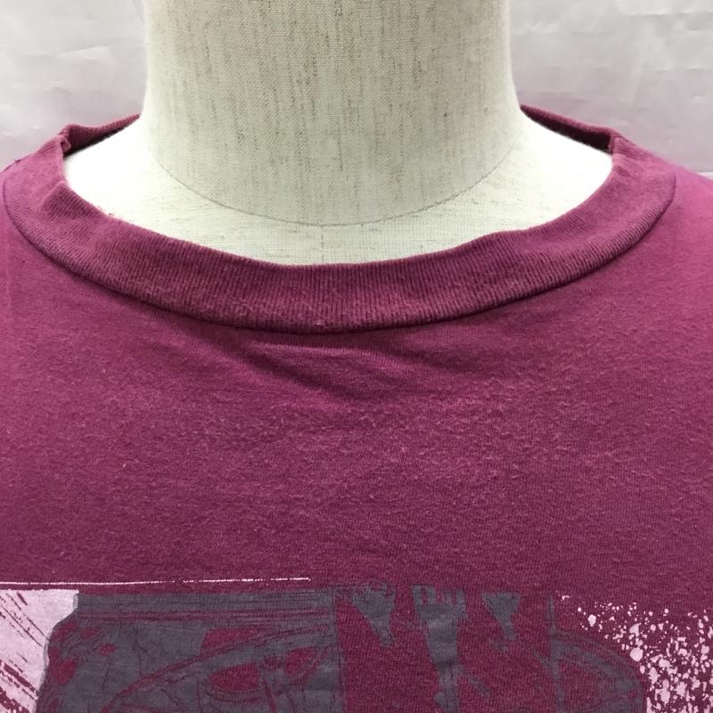 古着 USED Tシャツ 半袖 半袖カットソー プリントTシャツ クルーネックカットソー 古着 L プリント えんじ / ワインレッド /  メンズ USED 古着 中古 10122927