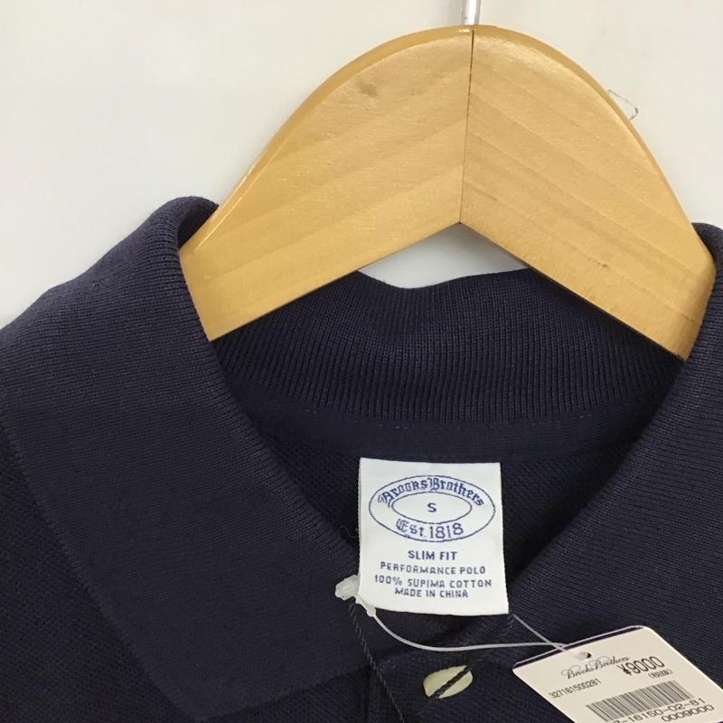 ブルックスブラザーズ BROOKS BROTHERS ポロシャツ 半袖 半袖ポロシャツ カラーシャツ 半袖カットソー S ロゴ、文字 紺 / ネイビー /  メンズ USED 古着 中古 10149615