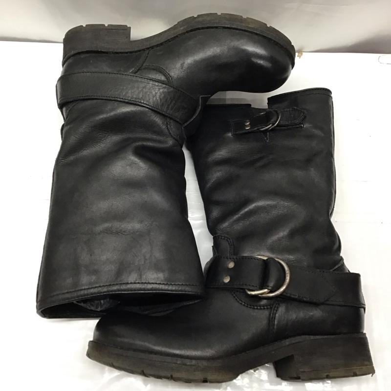 ディーゼル DIESEL ブーツ エンジニアブーツ 37 レザー 無地 黒 / ブラック /  レディース USED 古着 中古 10121056