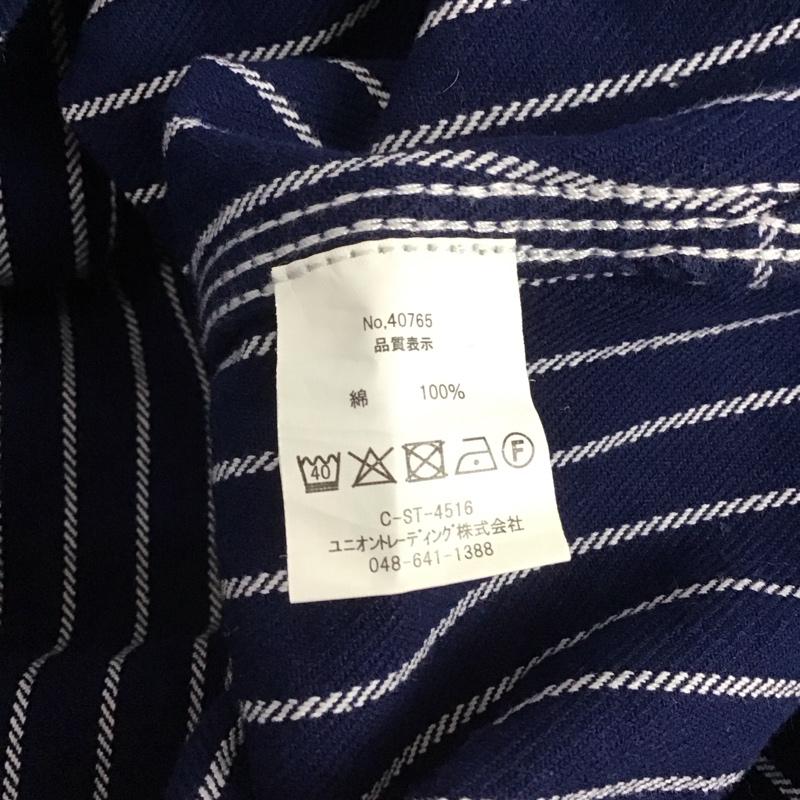 ヒューストン HOUSTON シャツ、ブラウス 長袖 長袖シャツ カラーシャツ ポケットシャツ 長袖カットソー ストライプシャツ L ストライプ 紺 / ネイビー /  メンズ USED 古着 中古 10122960