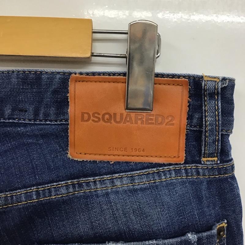 ディースクエアード2 DSQUARED2 パンツ デニム、ジーンズ デニムパンツ スリムパンツ カジュアルパンツ ストレッチパンツ 46インチ ダメージ加工 インディゴ / インディゴ /  メンズ USED 古着 中古 10142135