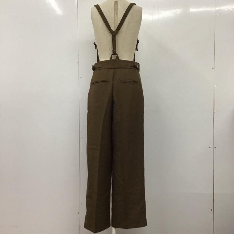 ローリーズファーム LOWRYS FARM ボトムス ボトムス LF520053AD サス付きパンツ ワイドパンツ タックパンツ FREE 無地 茶 / ブラウン /  レディース USED 古着 中古 10112347
