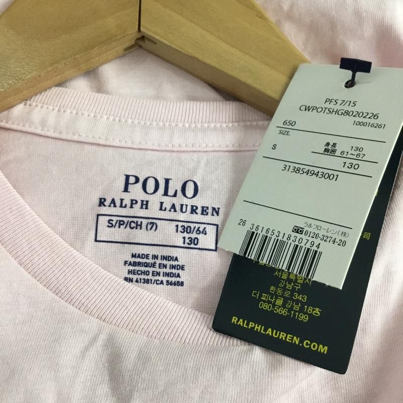 ポロラルフローレン POLO RALPH LAUREN Tシャツ 長袖 313854943001 キッズ ロンT 130 タグ付き 130cm ワンポイント 桃 / ピンク /  ガールズ USED 古着 中古 10144693