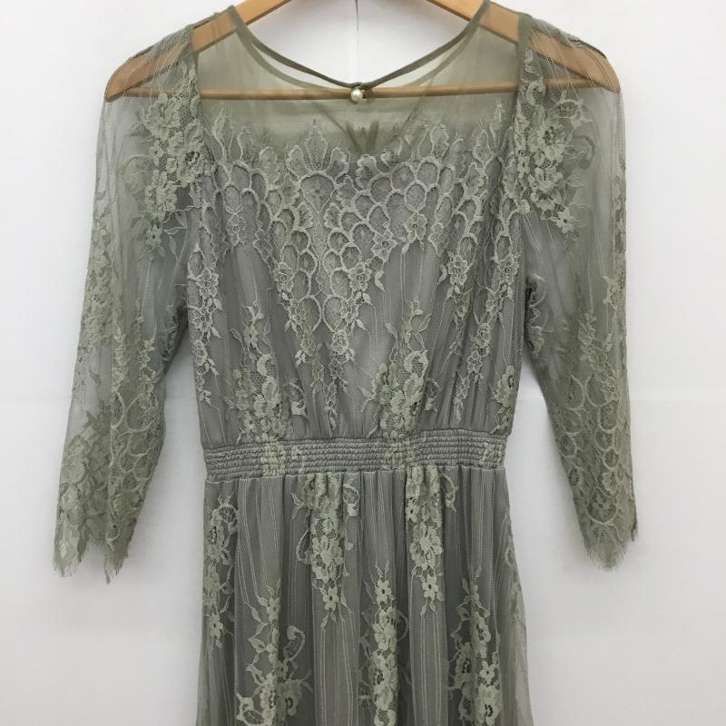 ロペピクニック ROPE  PICNIC ワンピース ロングスカート 36 総柄 薄緑 / ライトグリーン /  レディース USED 古着 中古 10129978