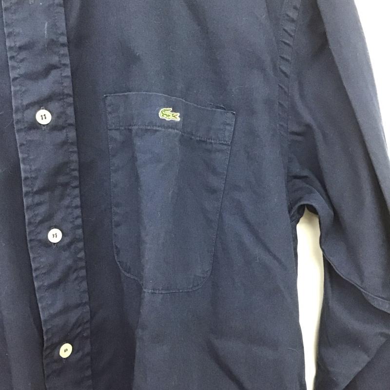 ラコステ LACOSTE シャツ、ブラウス 長袖 長袖シャツ 無地シャツ カラーシャツ ボタンダウンシャツ 4 無地 紺 / ネイビー /  メンズ USED 古着 中古 10146697