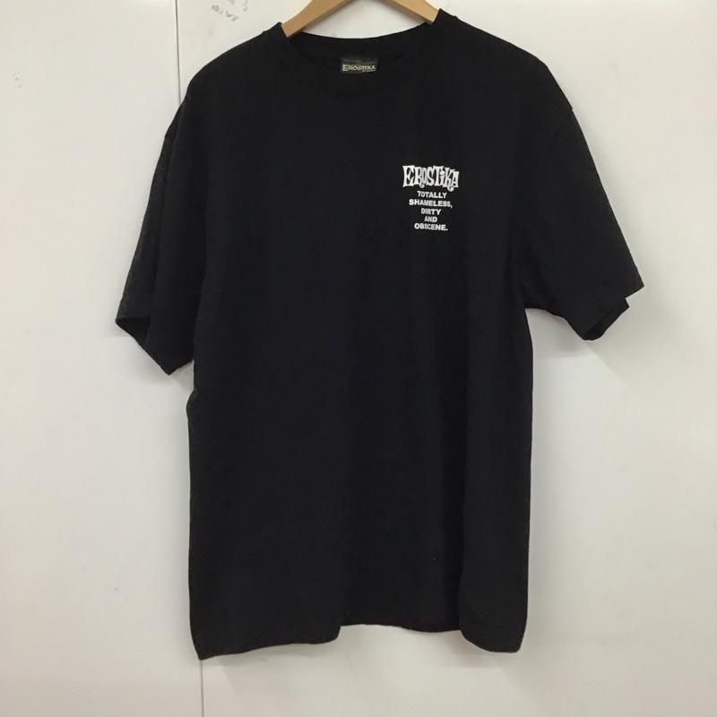 エロスティカ EROSTiKA Tシャツ 半袖 Devils Cat Fight バックプリント XL ロゴ、文字 黒 / ブラック /  メンズ USED 古着 中古 10123398
