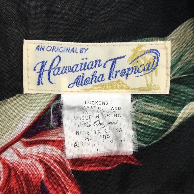 古着 USED シャツ、ブラウス 半袖 Hawaiian ALOHA TROPICAL アロハシャツ 4773-20285 LL 花柄 黒 / ブラック /  メンズ USED 古着 中古 10109638