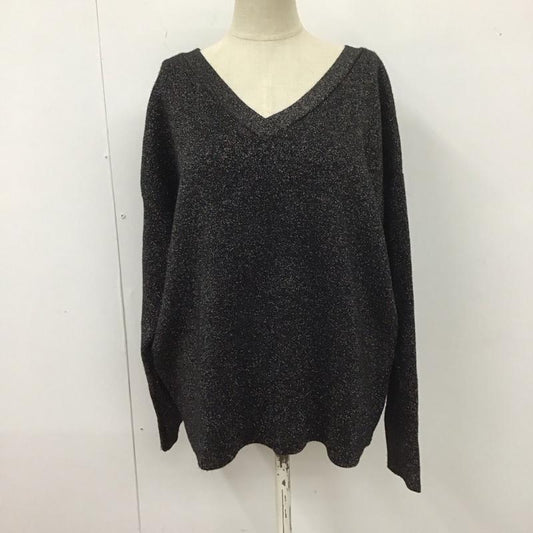 ジーナシス JEANASIS ニット、セーター 長袖 JS062807AD ラメ Vネック FREE 無地 黒 / ブラック /  レディース USED 古着 中古 10113849