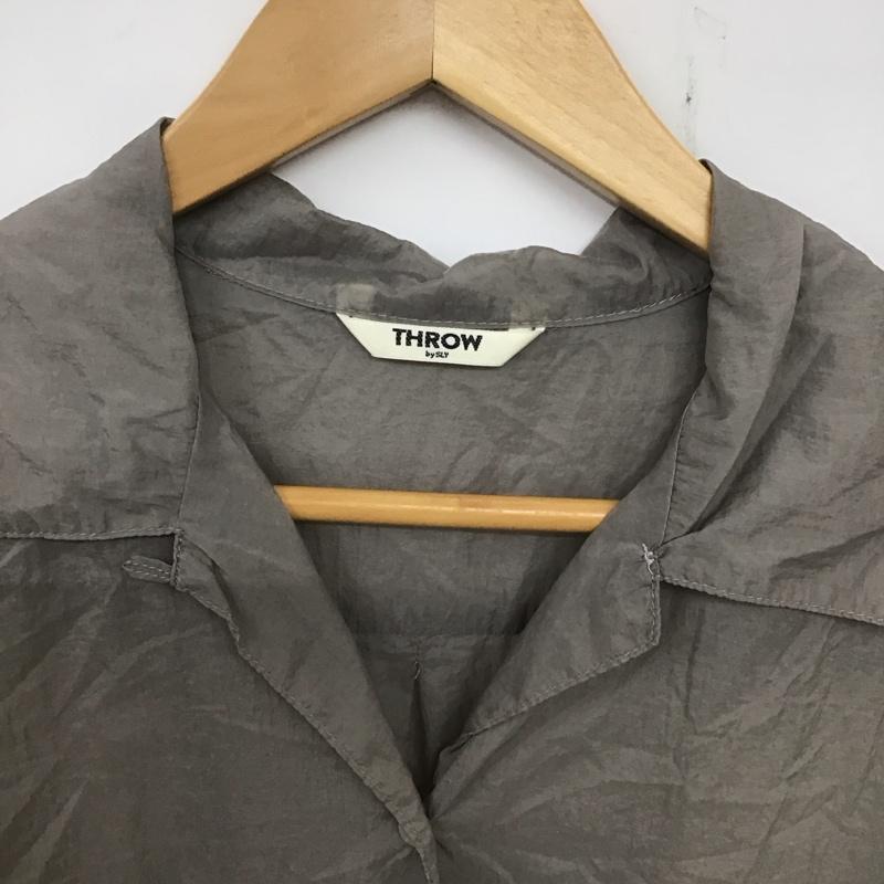 スローバイスライ THROW by SLY シャツ、ブラウス 長袖 030DS030-1810 SHEER TEXUTURE SH FREE 無地 灰 / グレー /  レディース USED 古着 中古 10136850