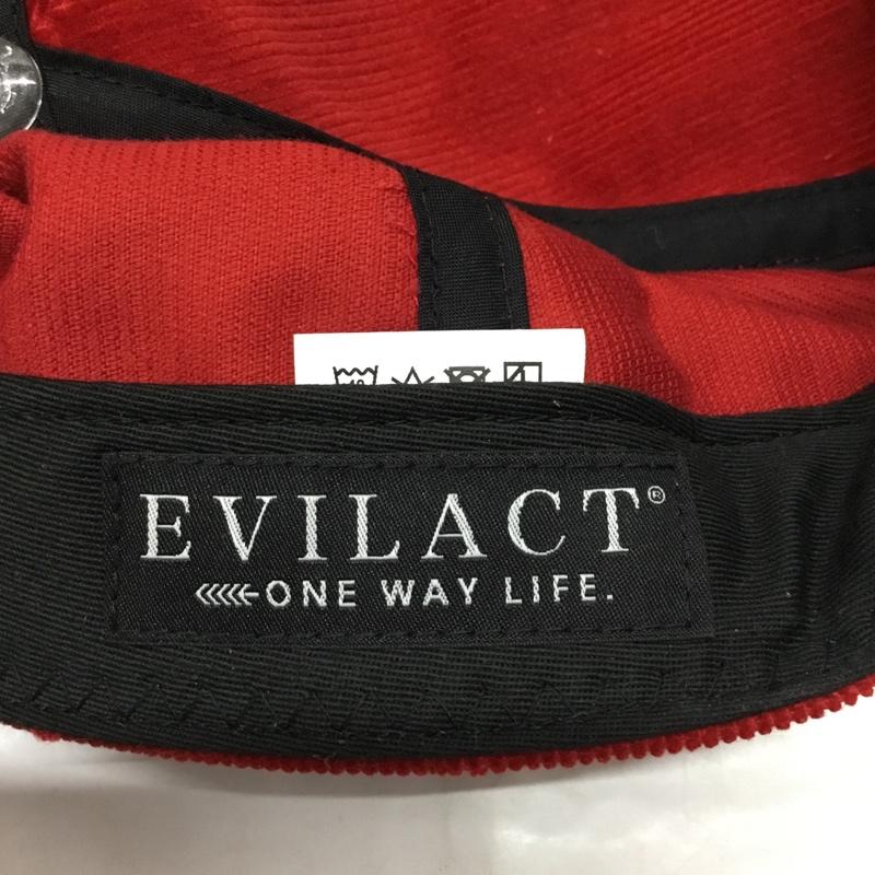 イーブルアクト EVILACT 帽子 キャップ EA24-ACT2-C02 CORDUROY-E CAP コーデュロイ タグ付き ワンポイント 赤 / レッド /  メンズ USED 古着 中古 10122444