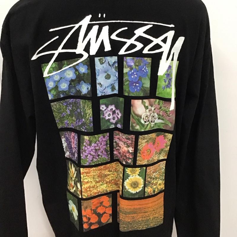 ステューシー STUSSY カットソー 長袖 長袖カットソー プリントカットソー クルーネック L プリント 黒 / ブラック /  メンズ USED 古着 中古 10126191