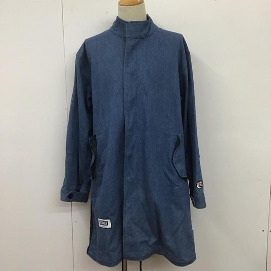 イグザンプル EXAMPLE コート コート一般 DENIM MOD COAT ライトオンス チェック L ワンポイント 青 / ブルー /  メンズ USED 古着 中古 10106925