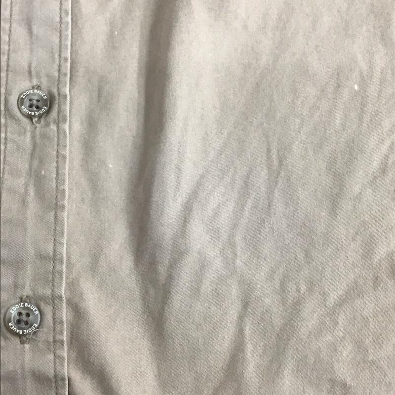 エディーバウアー Eddie Bauer シャツ、ブラウス 長袖 長袖シャツ カラーシャツ ポケットシャツ 長袖カットソー ボタンダウンシャツ M 無地 ベージュ / ベージュ /  メンズ USED 古着 中古 10122797