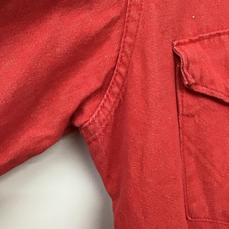 ラングラー Wrangler シャツ、ブラウス 長袖 長袖シャツ 無地シャツ カラーシャツ ウエスタンシャツ ロゴ、文字 赤 / レッド /  メンズ USED 古着 中古 10130753