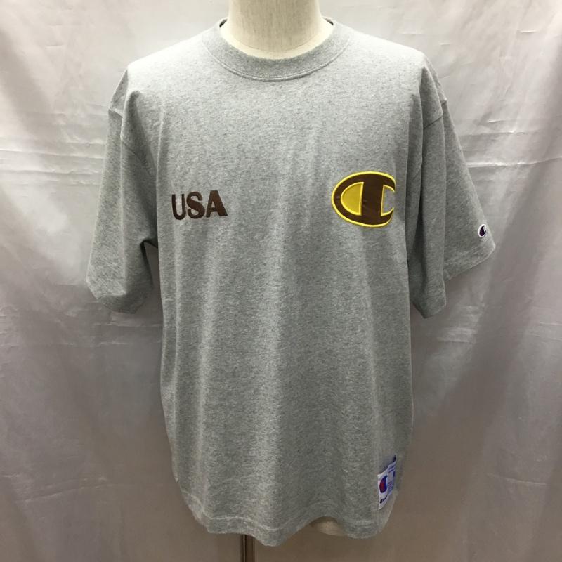 チャンピオン Champion Tシャツ 半袖 c3-z304 ショートスリーブTシャツ プリントTシャツ M ロゴ、文字 灰 / グレー /  メンズ USED 古着 中古 10116597