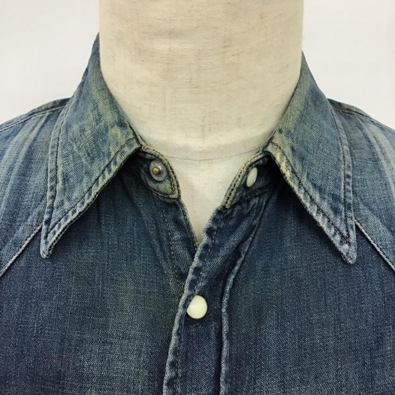 エーケーエム AKM シャツ、ブラウス 長袖 長袖デニムシャツ 長袖シャツ カジュアルシャツ カラーシャツ S 無地 インディゴ / インディゴ /  メンズ USED 古着 中古 10114414