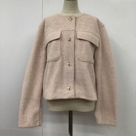 ザラ ZARA ジャケット、上着 ジャケット、ブレザー 3046 262 620 ノーカラー クロップド丈 XL 無地 桃 / ピンク /  レディース USED 古着 中古 10112977