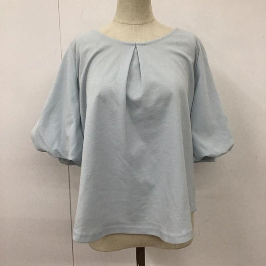 セシルマクビー CECIL McBEE カットソー 半袖 半袖カットソー 無地Tシャツ クルーネックカットソー パフスリーブ M 無地 水色 / ライトブルー /  レディース USED 古着 中古 10113795