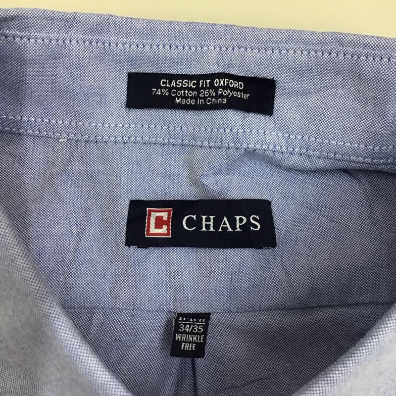 チャップス CHAPS シャツ、ブラウス 長袖 長袖シャツ カラーシャツ ポケットシャツ 長袖カットソー ボタンダウンシャツ XL 無地 水色 / ライトブルー /  メンズ USED 古着 中古 10118551