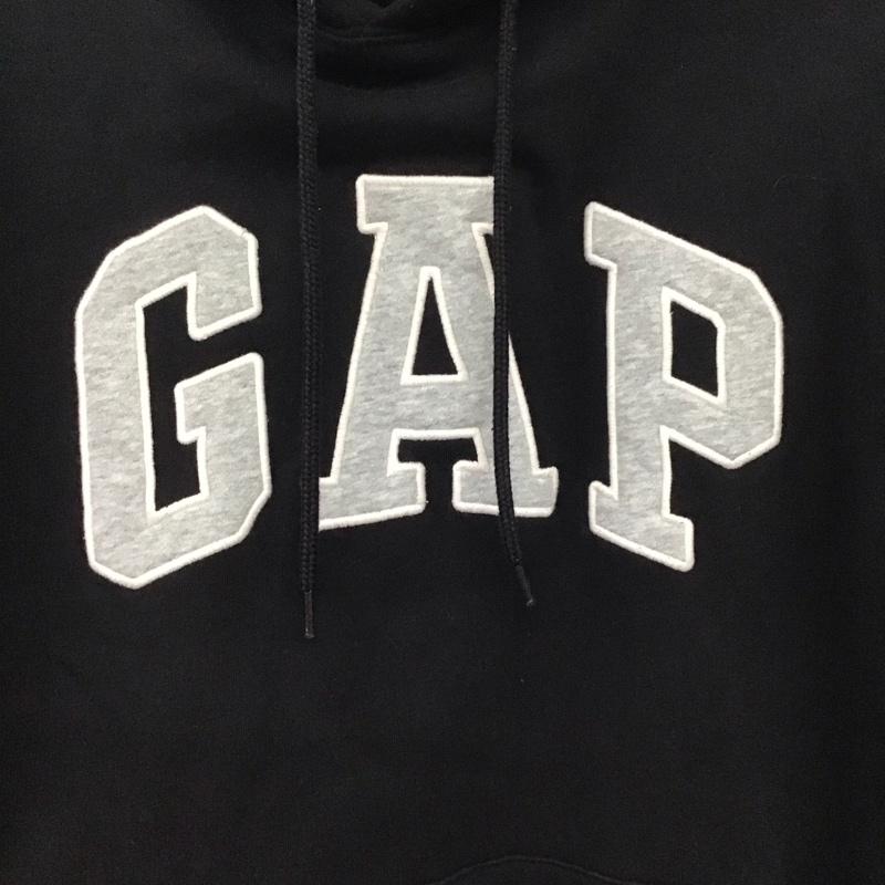 ギャップ GAP パーカー 長袖 長袖パーカー プルオーバーパーカー スウェット M ロゴ、文字 黒 / ブラック /  メンズ USED 古着 中古 10132349