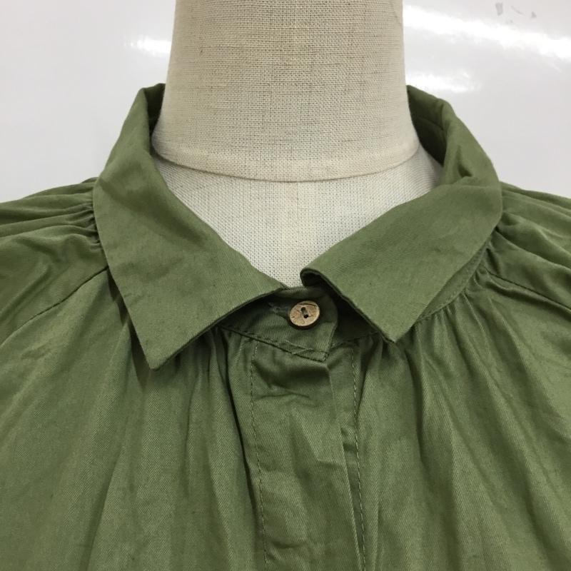 ザラ ZARA ワンピース ロングスカート 長袖ロングワンピース フレアワンピース 切り替えワンピース シャツワンピース M 無地 カーキ / カーキ /  レディース USED 古着 中古 10115805