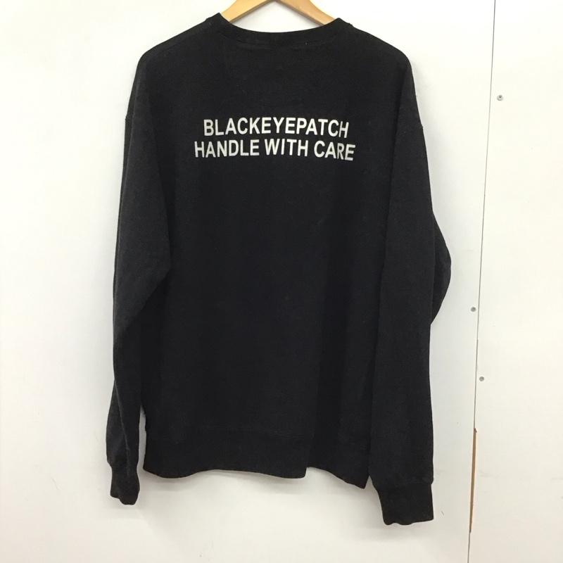 ブラックアイパッチ Black eye patch トレーナー 長袖 長袖トレーナー スウェット クルーネック プルオーバー XL ロゴ、文字 黒 / ブラック /  メンズ USED 古着 中古 10133186