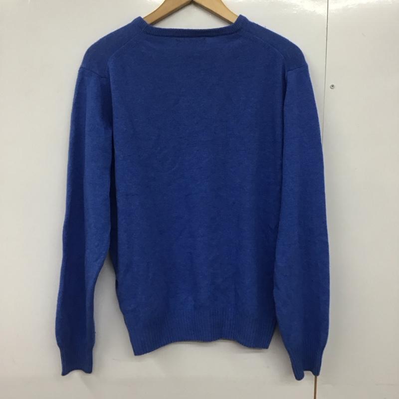ザラメン ZARA MAN ニット、セーター 長袖 長袖ニットカットソー クルーネック セーター L 無地 青 / ブルー /  メンズ USED 古着 中古 10143175