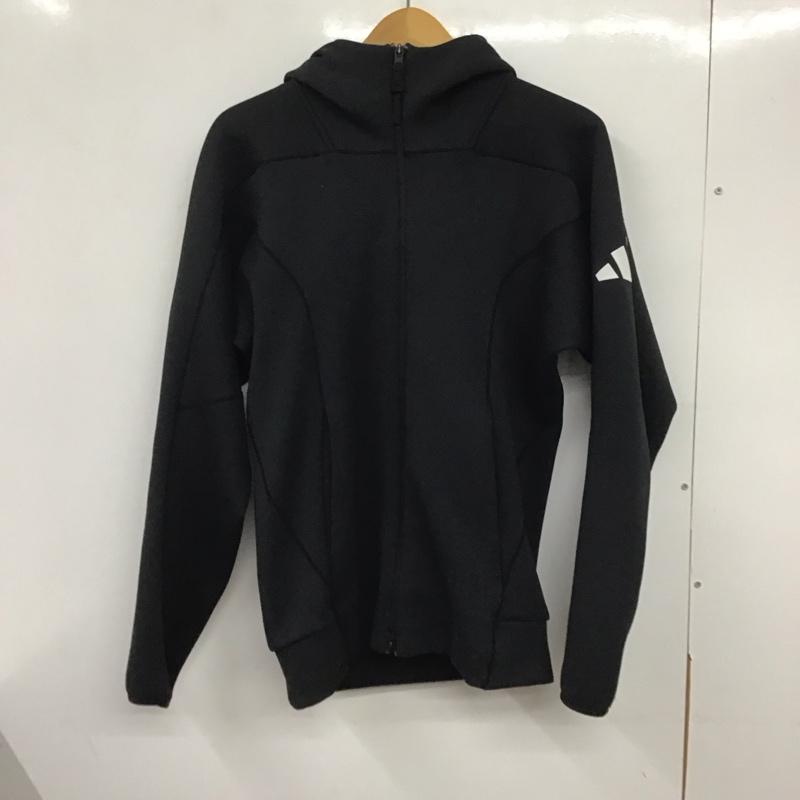 アディダス adidas ジャケット、上着 ジャンパー、ブルゾン ジップアップパーカー 長袖パーカー カジュアルジャケット ロゴ、文字 黒 / ブラック /  メンズ USED 古着 中古 10140117
