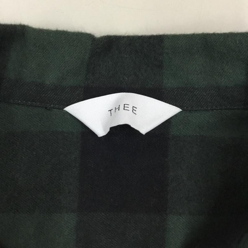 シー THEE シャツ、ブラウス 長袖 CR-SH-01 チェックフランネルシャツ 1 チェック 緑 / グリーン / X 黒 / ブラック /  メンズ USED 古着 中古 10114813