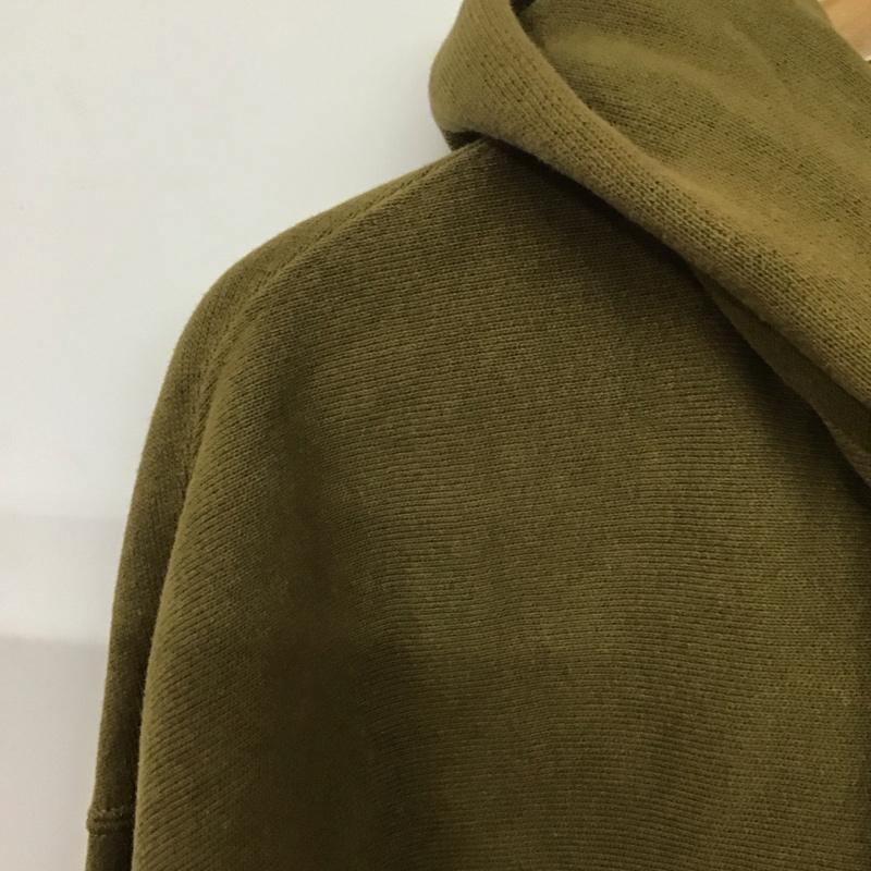 チャンピオン Champion パーカー 長袖 c8-q129 REVERSEWEAVE ジップアップパーカー スウェットパーカー L ロゴ、文字 カーキ / カーキ /  メンズ USED 古着 中古 10140832