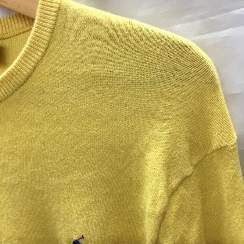 ポロバイラルフローレン Polo by RALPH LAUREN ニット、セーター 長袖 カシミヤ混 コットン クルーネック XS ワンポイント 黄 / イエロー /  メンズ USED 古着 中古 10117808