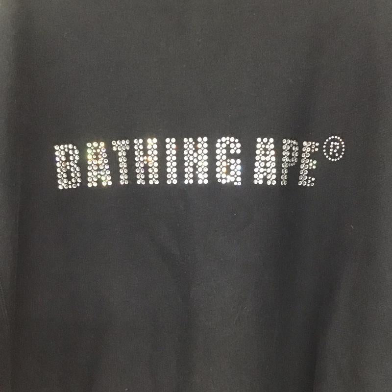 アベイシングエイプ A BATHING APE トレーナー 長袖 長袖トレーナー スウェット クルーネック プルオーバー L ロゴ、文字 黒 / ブラック /  メンズ USED 古着 中古 10146007