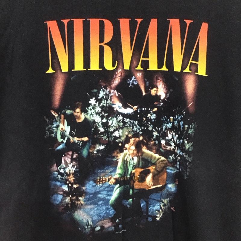 古着 USED Tシャツ 半袖 nirvana 2008年 コピーライト unplugged in newyork anvil バンドTシャツ S プリント 黒 / ブラック /  メンズ USED 古着 中古 10124593