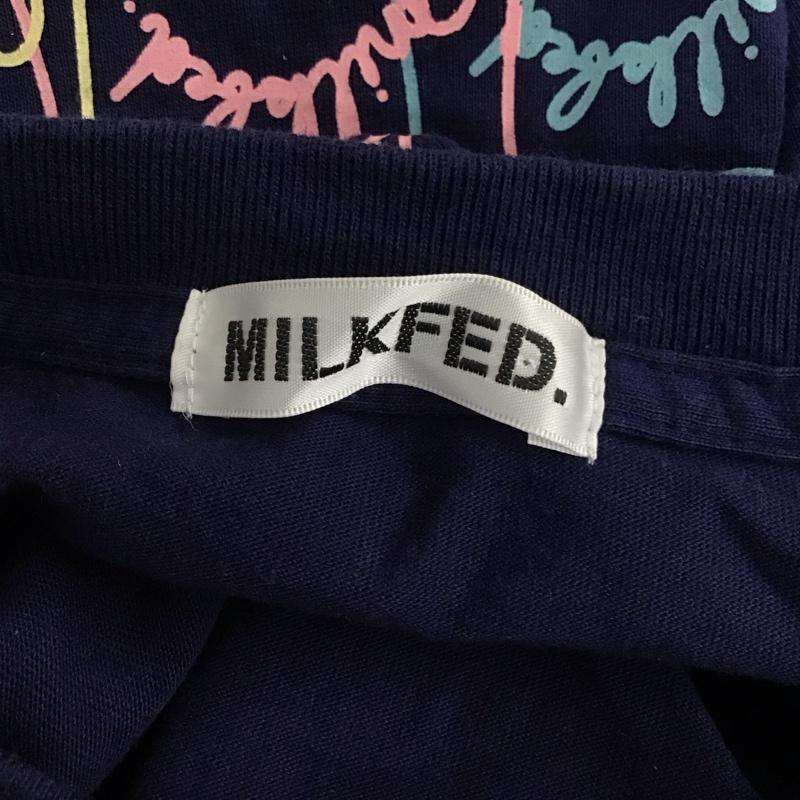 ミルクフェド MILKFED. Tシャツ 半袖 103221011043 バックプリント ロゴ、文字 紺 / ネイビー /  レディース USED 古着 中古 10116664