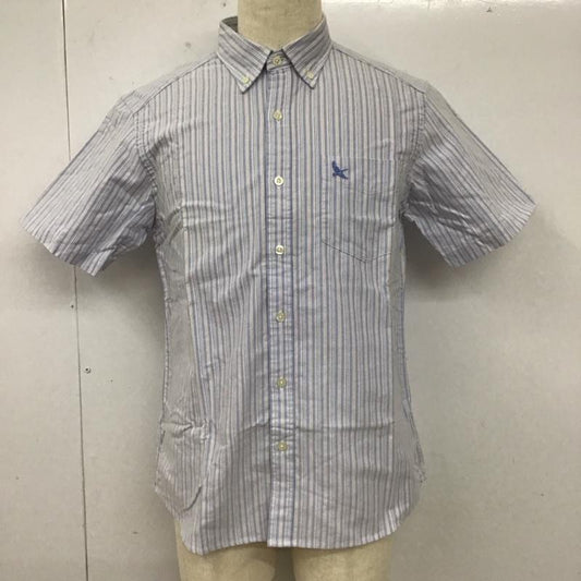 エディーバウアー Eddie Bauer シャツ、ブラウス 半袖 ボタンダウン ストライプ 胸ポケット S ワンポイント 水色 / ライトブルー / X 白 / ホワイト / X 赤 / レッド /  メンズ USED 古着 中古 10112918