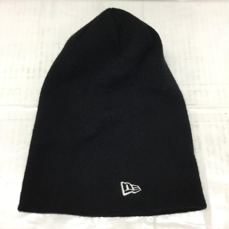 ニューエラ NEW ERA 帽子 ニット帽 ビーニー ワンポイント 黒 / ブラック /  メンズ USED 古着 中古 10107895