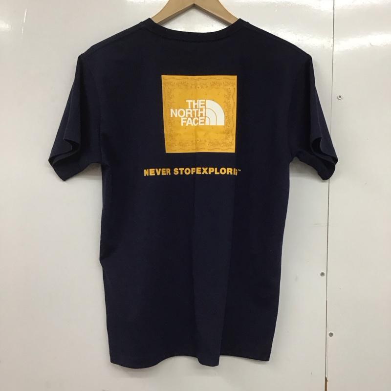ザノースフェイス THE NORTH FACE Tシャツ 半袖 NTW32108 バンダナ柄 L ロゴ、文字 紺 / ネイビー /  レディース USED 古着 中古 10144127