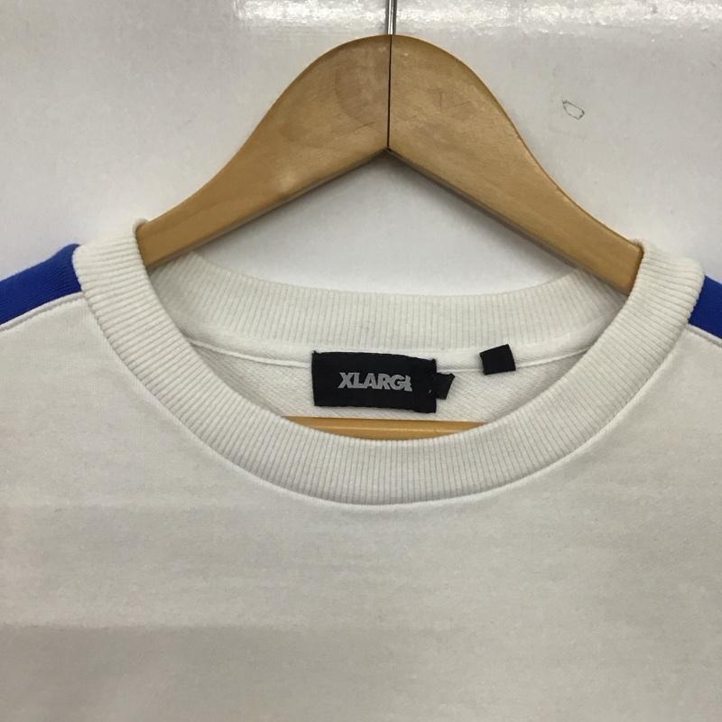 エクストララージ XLARGE トレーナー 長袖 M ロゴ、文字 白 / ホワイト / X 青 / ブルー /  メンズ USED 古着 中古 10144907