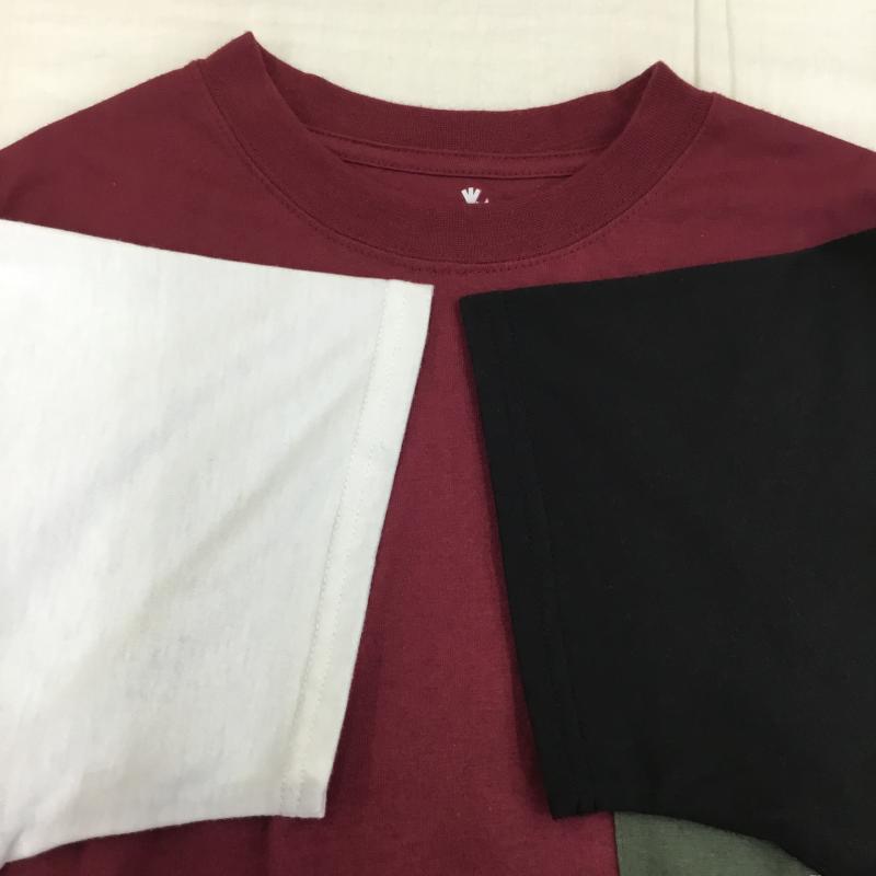 ゴースローキャラバン go slow caravan Tシャツ 半袖 3 ロゴ、文字 黒 / ブラック / X 白 / ホワイト / X えんじ / ワインレッド /  レディース USED 古着 中古 10137591