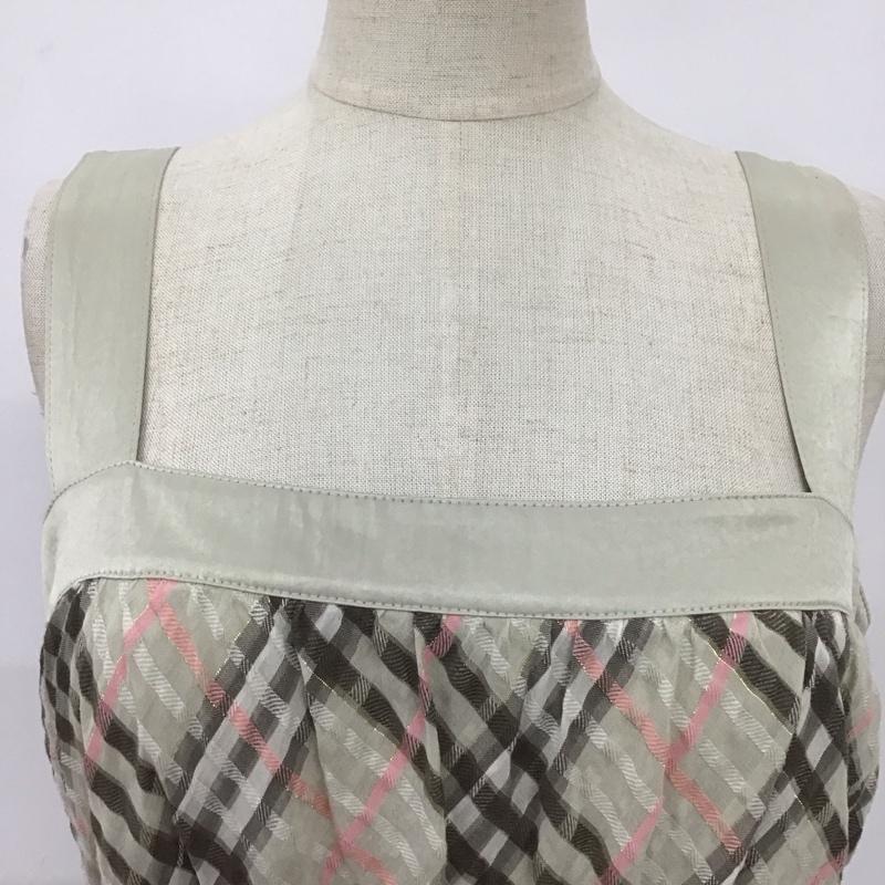 バーバリーブルーレーベル BURBERRY BLUE LABEL ワンピース ひざ丈スカート FM535-406-70 ノースリーブ ギャザー 38 チェック マルチカラー / マルチカラー /  レディース USED 古着 中古 10108586