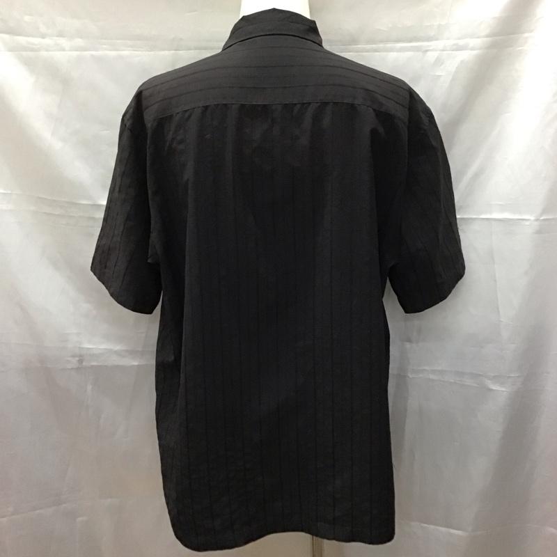 ドマーニ domani シャツ、ブラウス 半袖 半袖シャツ カラーシャツ カジュアルシャツ L ストライプ 黒 / ブラック /  メンズ USED 古着 中古 10111326