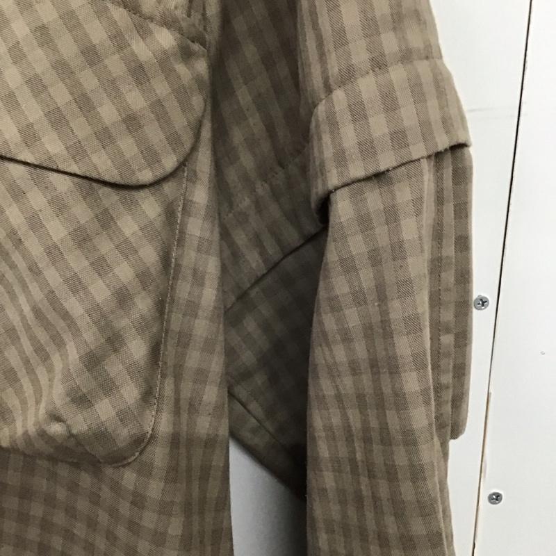 ダイワ ピアサーティナイン DAIWA PIER39 シャツ、ブラウス 長袖 be-90024 TECHSPORTSOPENCOLLARSHIRTSLSMINIPLAIDS 長袖シャツ L チェック 茶 / ブラウン /  メンズ USED 古着 中古 10136881