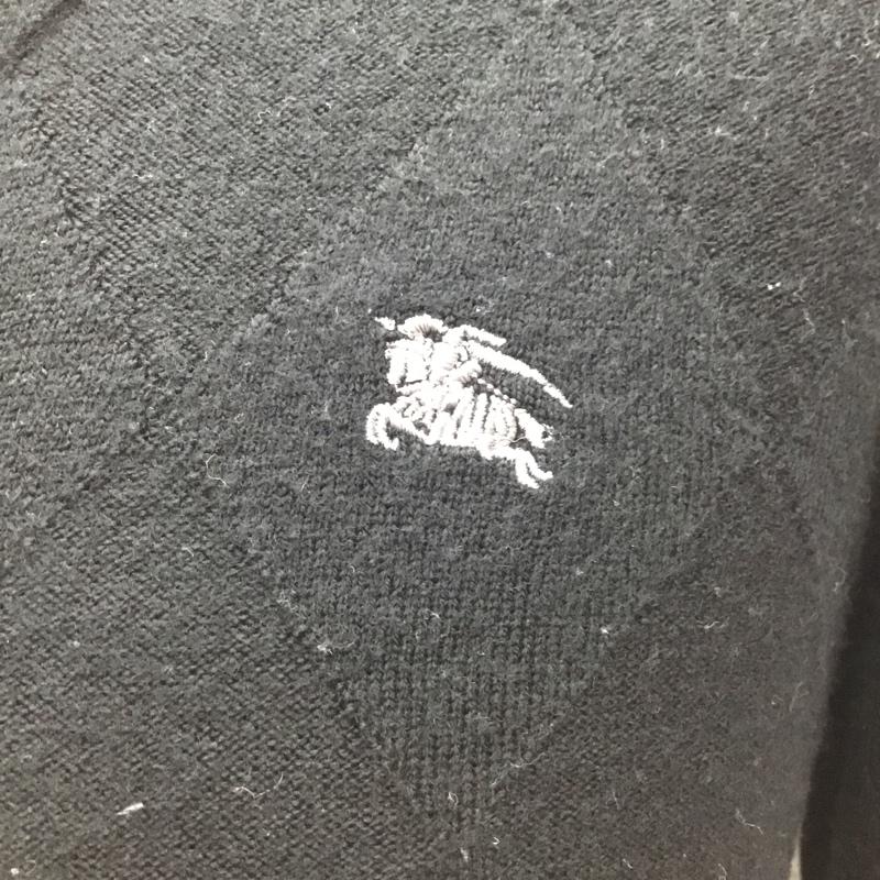 バーバリーブラックレーベル BURBERRY BLACK LABEL ニット、セーター 長袖 2 無地 黒 / ブラック /  メンズ USED 古着 中古 10121812
