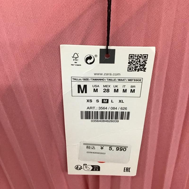 ザラ ZARA スカート ロングスカート 3564 084 626 プリーツ M 無地 桃 / ピンク /  レディース USED 古着 中古 10113506