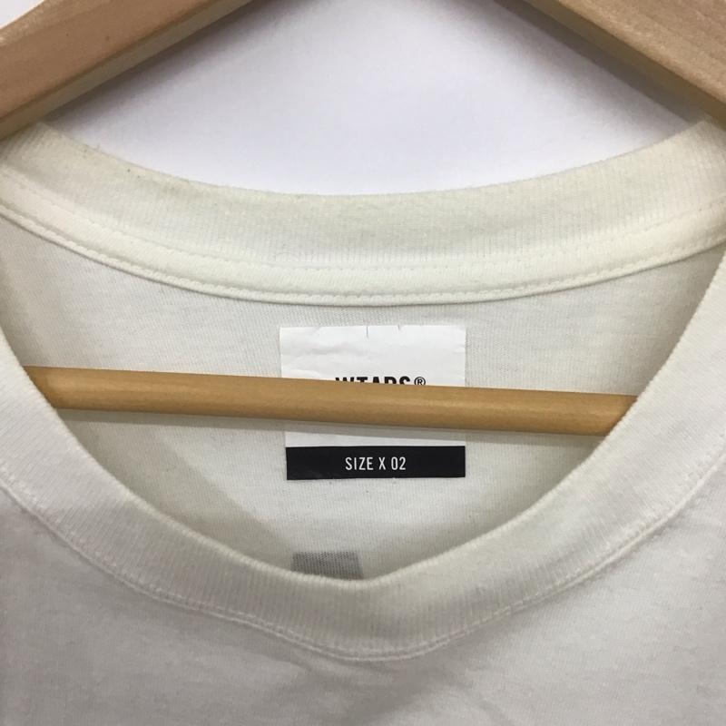 ダブルタップス W)TAPS Tシャツ 半袖 半袖カットソー プリントTシャツ クルーネックカットソー 2 ロゴ、文字 白 / ホワイト /  メンズ USED 古着 中古 10128665