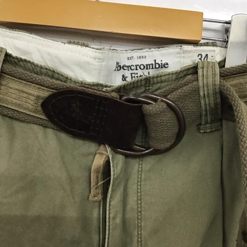 アバクロンビーアンドフィッチ ABERCROMBIE&FITCH パンツ ワークパンツ、ペインターパンツ ミリタリーパンツ ワイドパンツ カジュアルパンツ 34 無地 カーキ / カーキ /  メンズ USED 古着 中古 10141788