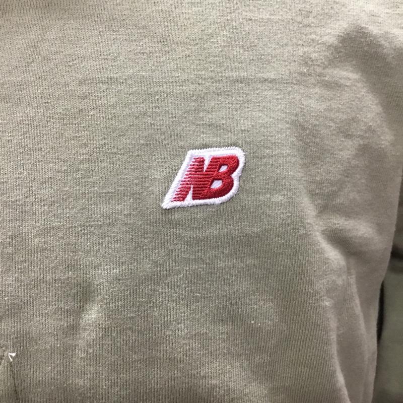 ニューバランス New Balance ポロシャツ 長袖 mt33545 ロングスリーブポロシャツ カラーカットソー 長袖ポロシャツ XL ロゴ、文字 カーキ / カーキ /  メンズ USED 古着 中古 10111922