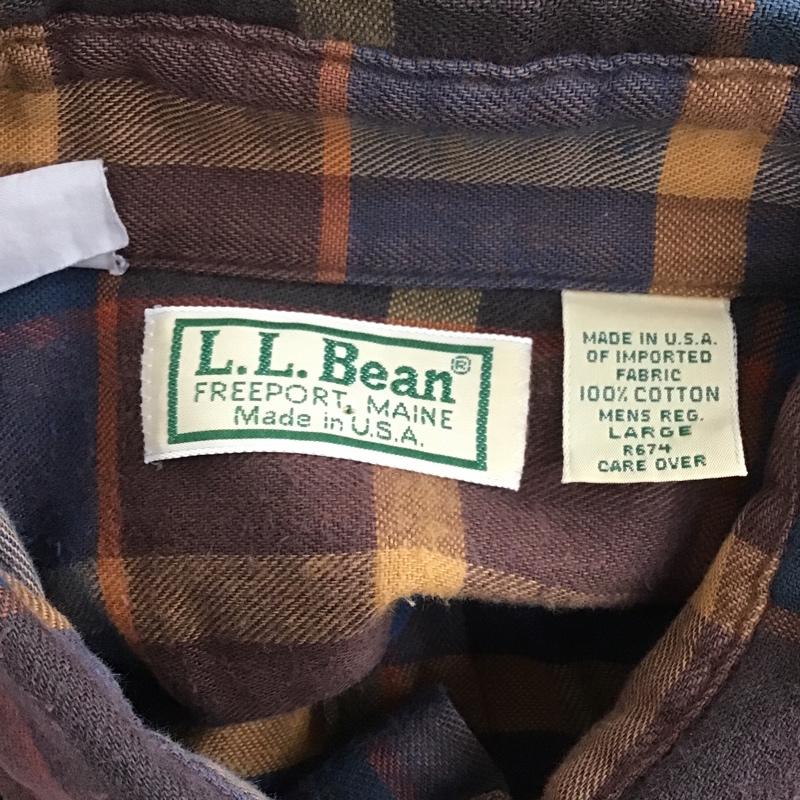 エルエルビーン L.L.Bean シャツ、ブラウス 長袖 チェックシャツ L チェック マルチカラー / マルチカラー /  メンズ USED 古着 中古 10106090