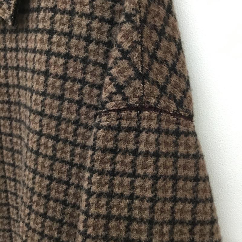 ヨーク YOKE コート コート一般 19AW DOUBLE JQUARD KNIT BAL COLLAR COAT S チェック 黒 / ブラック / X 茶 / ブラウン / X ダークブラウン / ダークブラウン /  メンズ USED 古着 中古 10123104