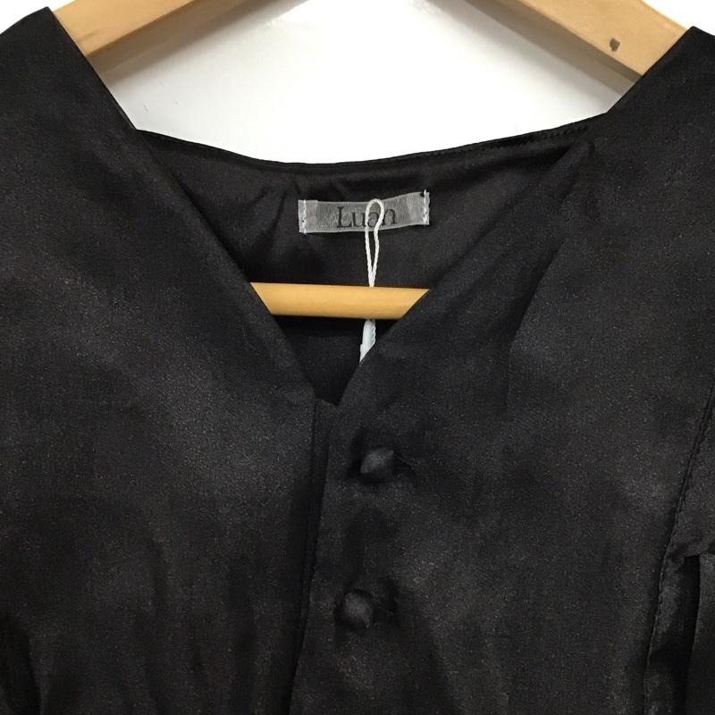 ルアナ LUANA シャツ、ブラウス 半袖 ノースリーブシャツ ノーカラーシャツ FREE 無地 黒 / ブラック /  レディース USED 古着 中古 10149385